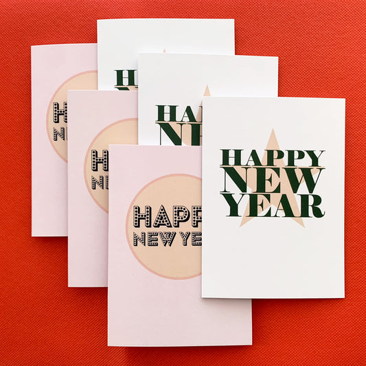 Happy New Year - Greetings Cards - pack of six