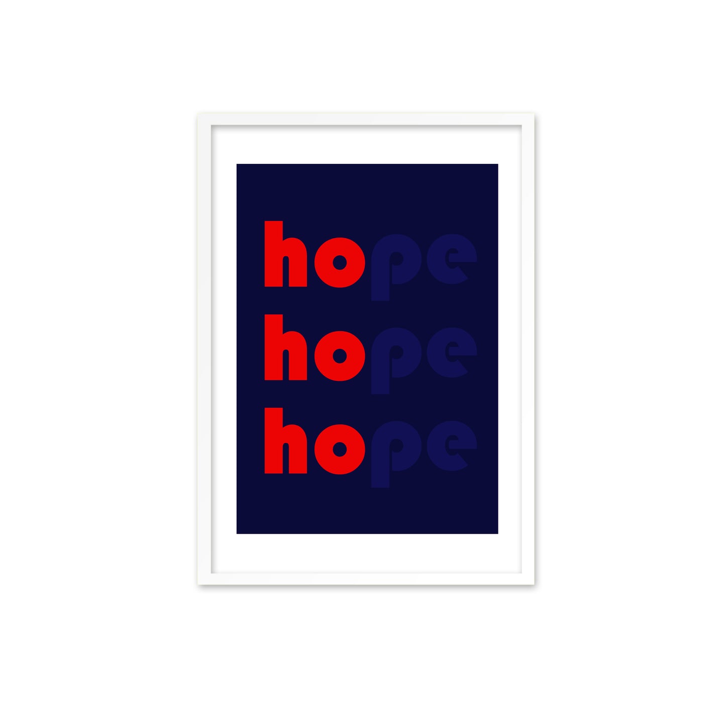 Ho Ho Hope - red on navy print