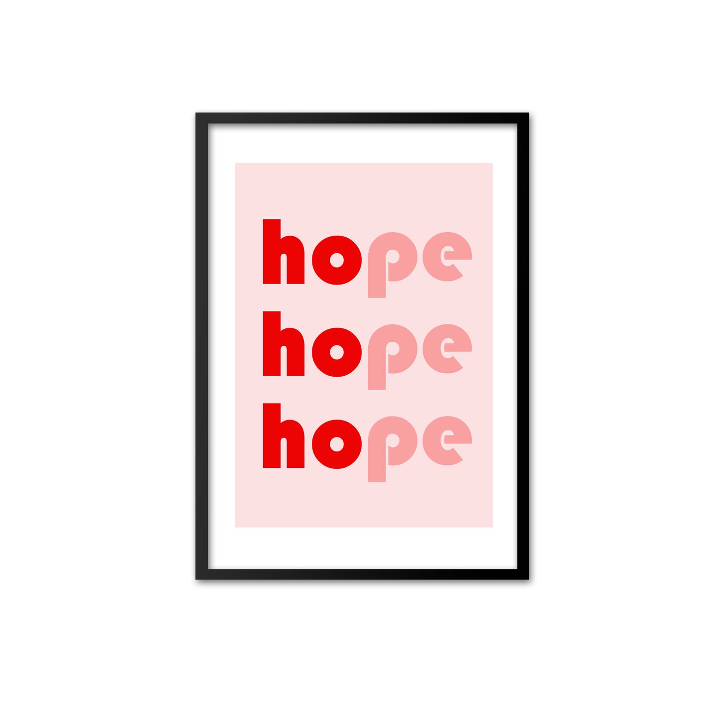 Ho Ho Hope - red on pink print