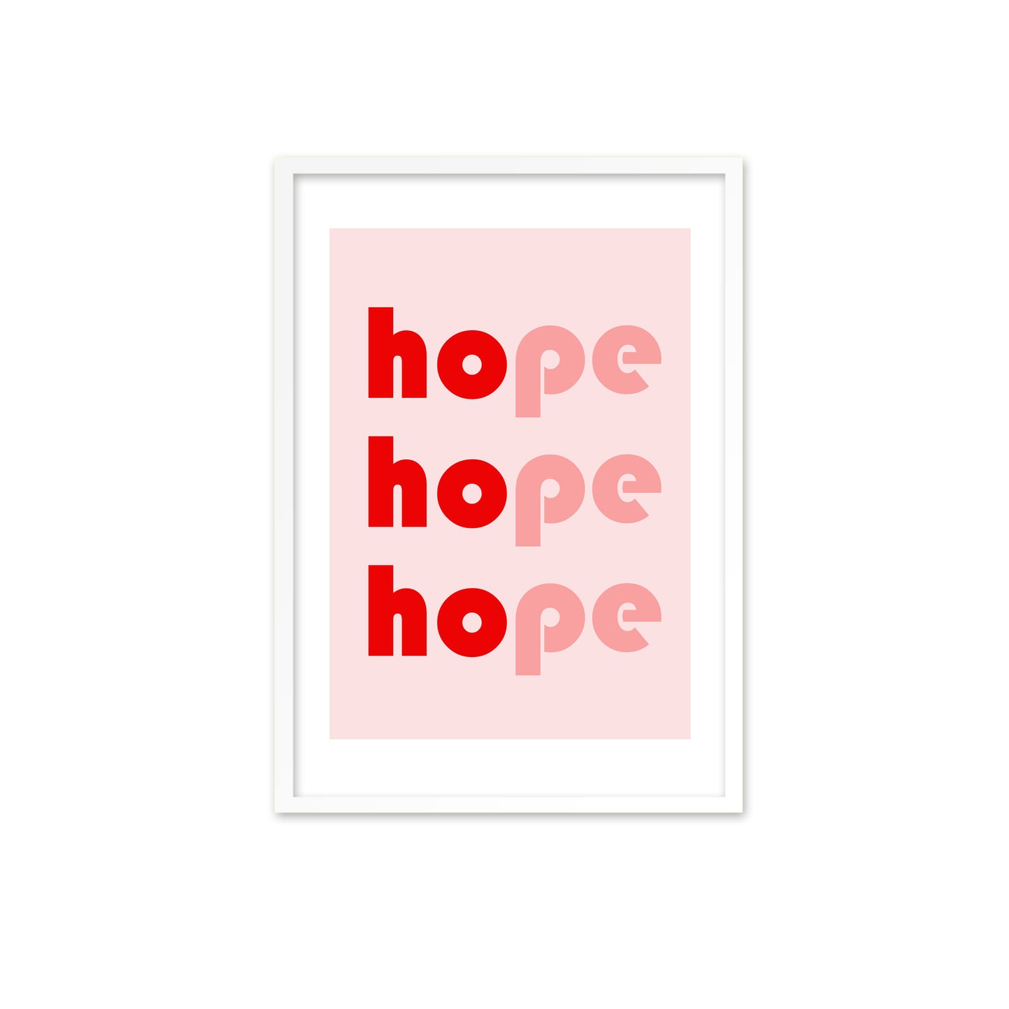 Ho Ho Hope - red on pink print