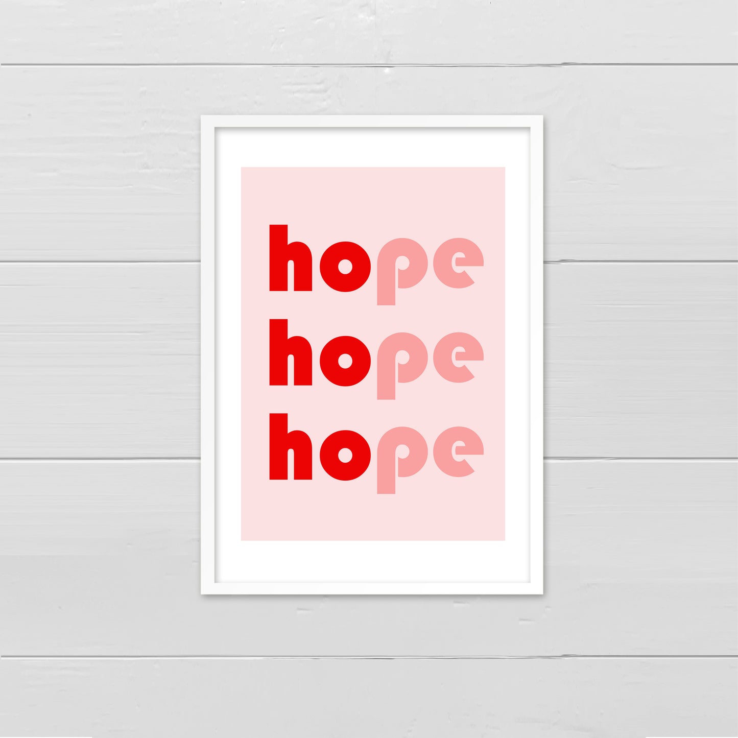 Ho Ho Hope - red on pink print