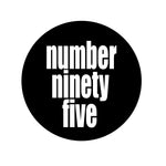 number ninety five, white all lower case words within black circle