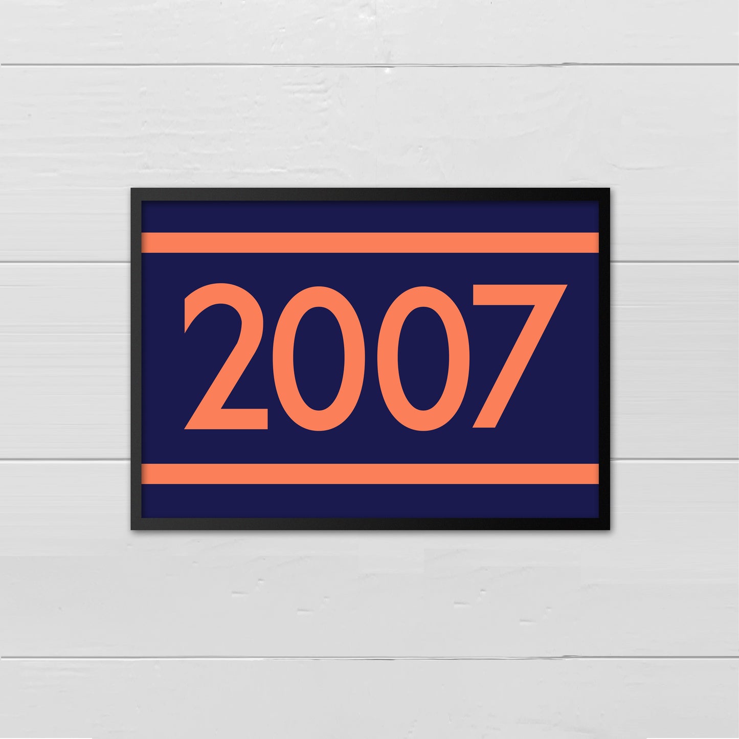 Personalised year/number - orange on navy