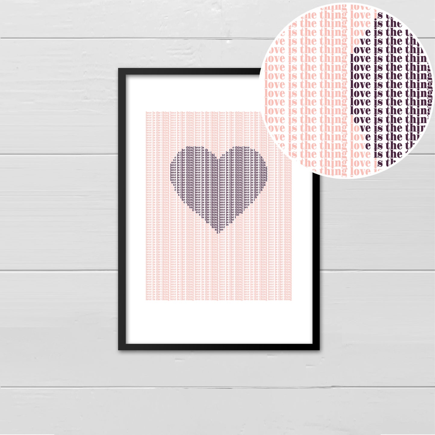 Love is the Thing - aubergine & pale pink