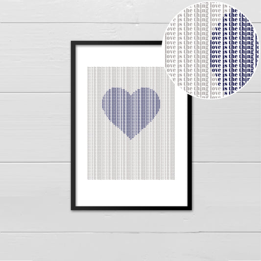 Love is the Thing - navy & grey