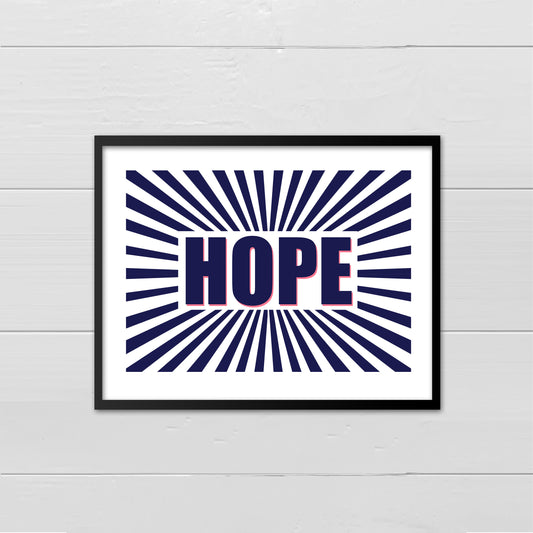 Hope - navy with pink flash print