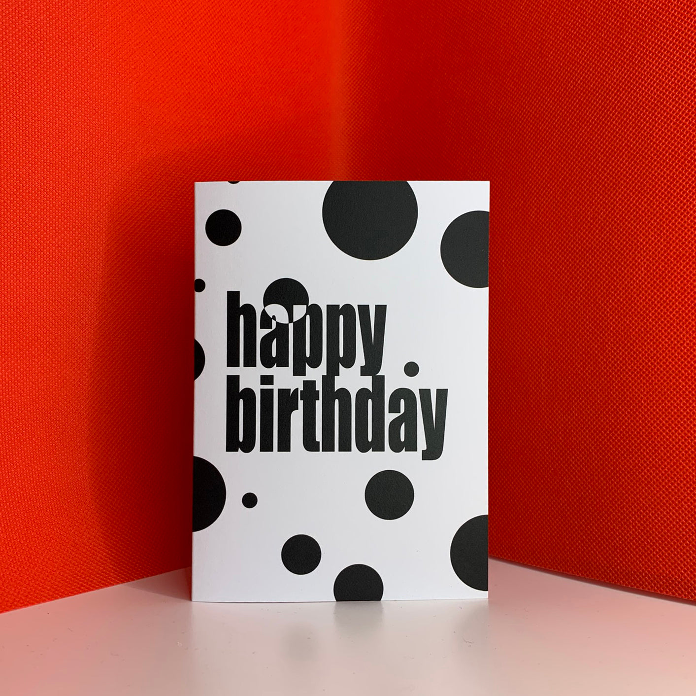 Happy Birthday - Greetings Card - black on white