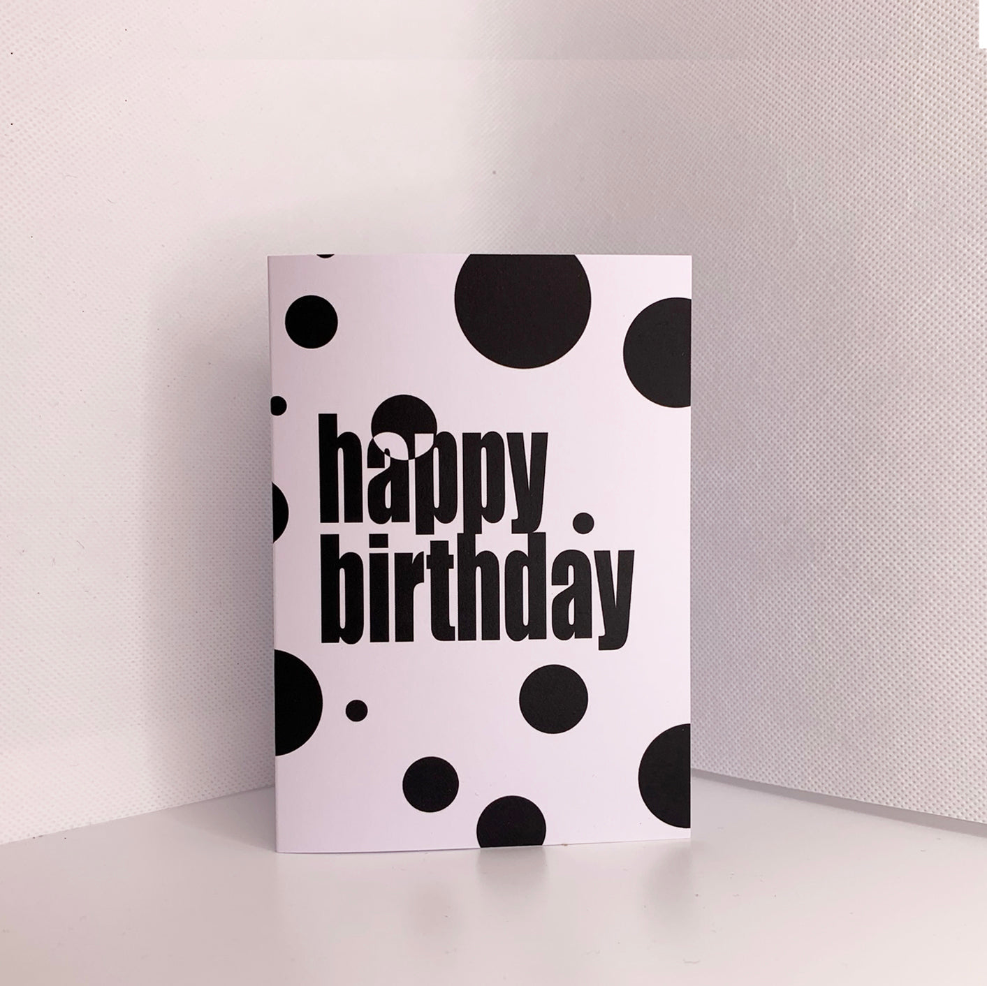 Happy Birthday - Greetings Card - black on white
