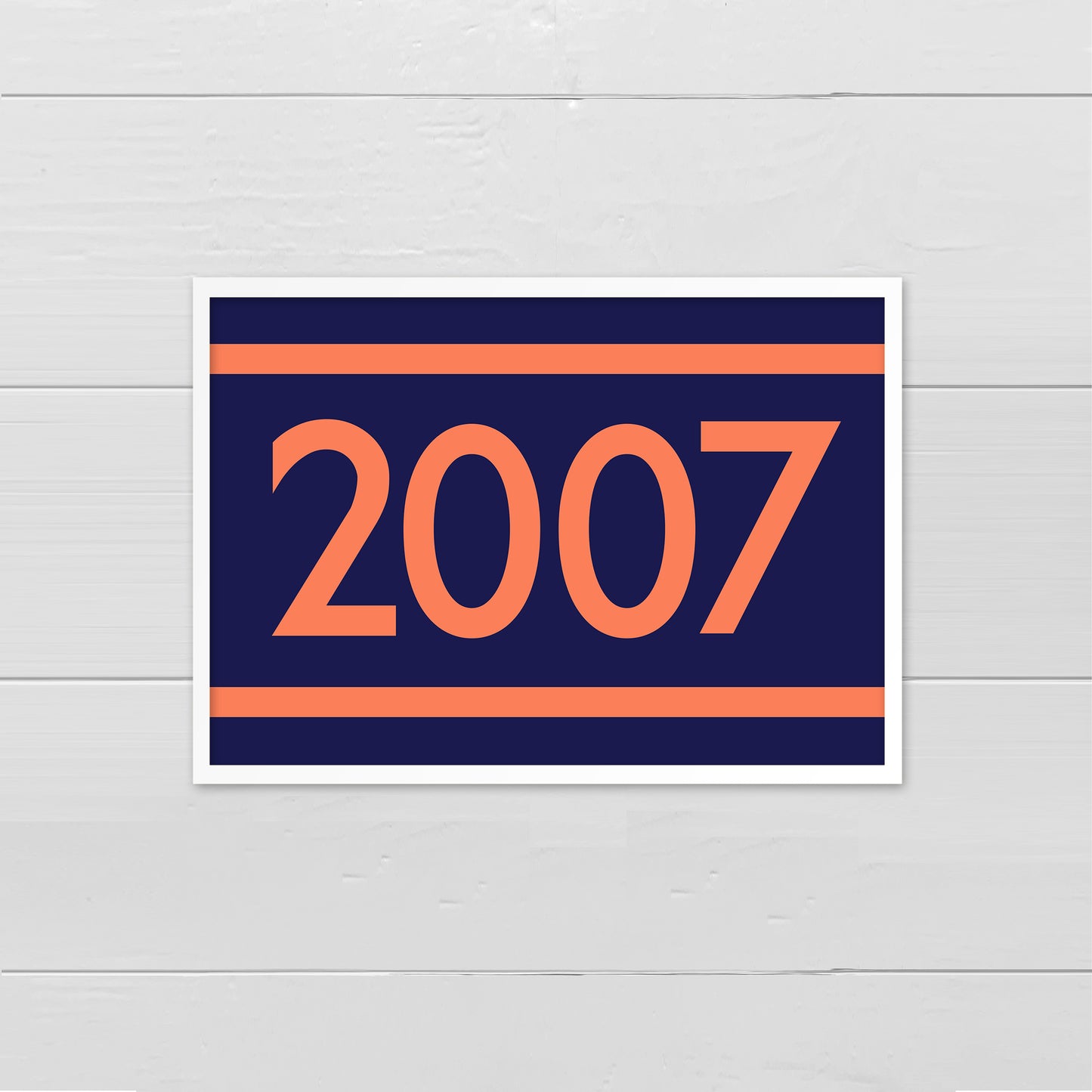 Personalised year/number - orange on navy