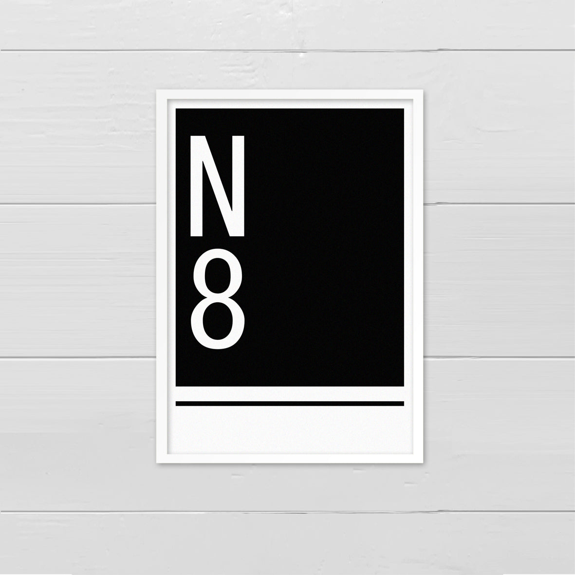 Personalised Postcode - white on black print