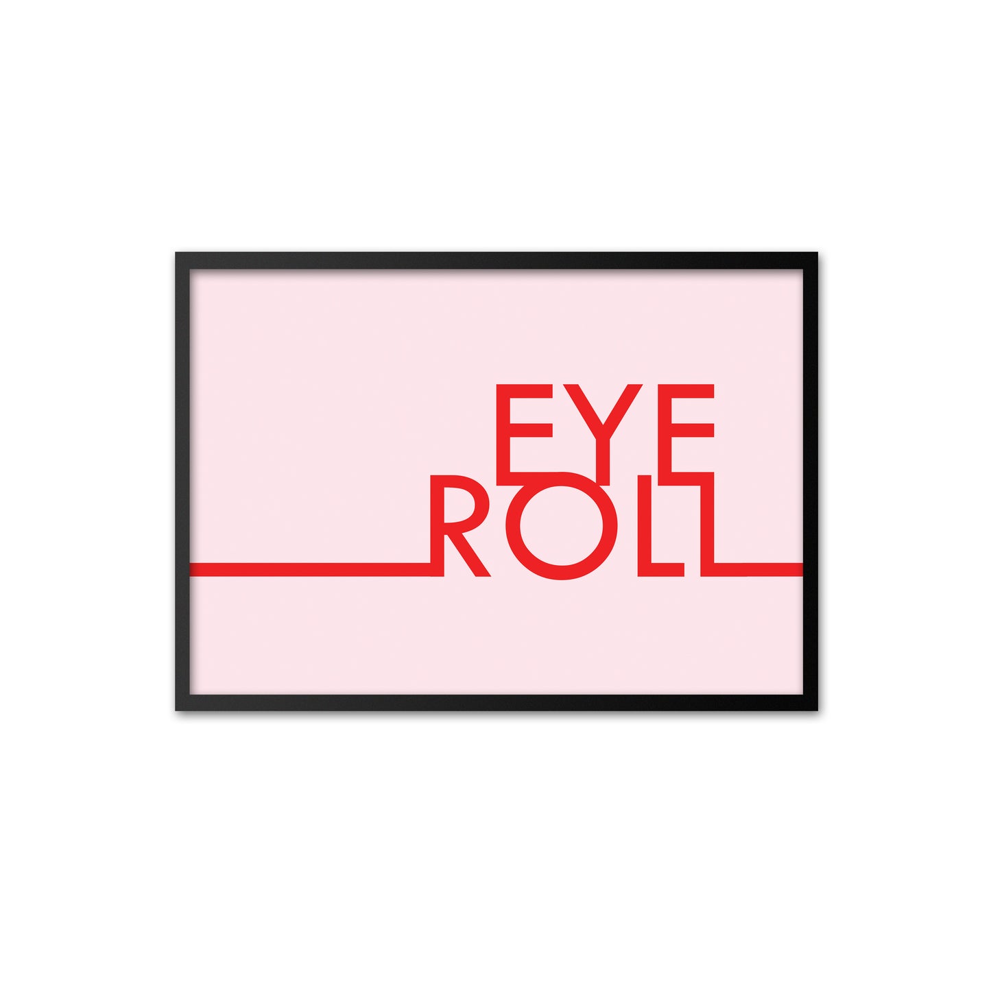Eye Roll - red on pink