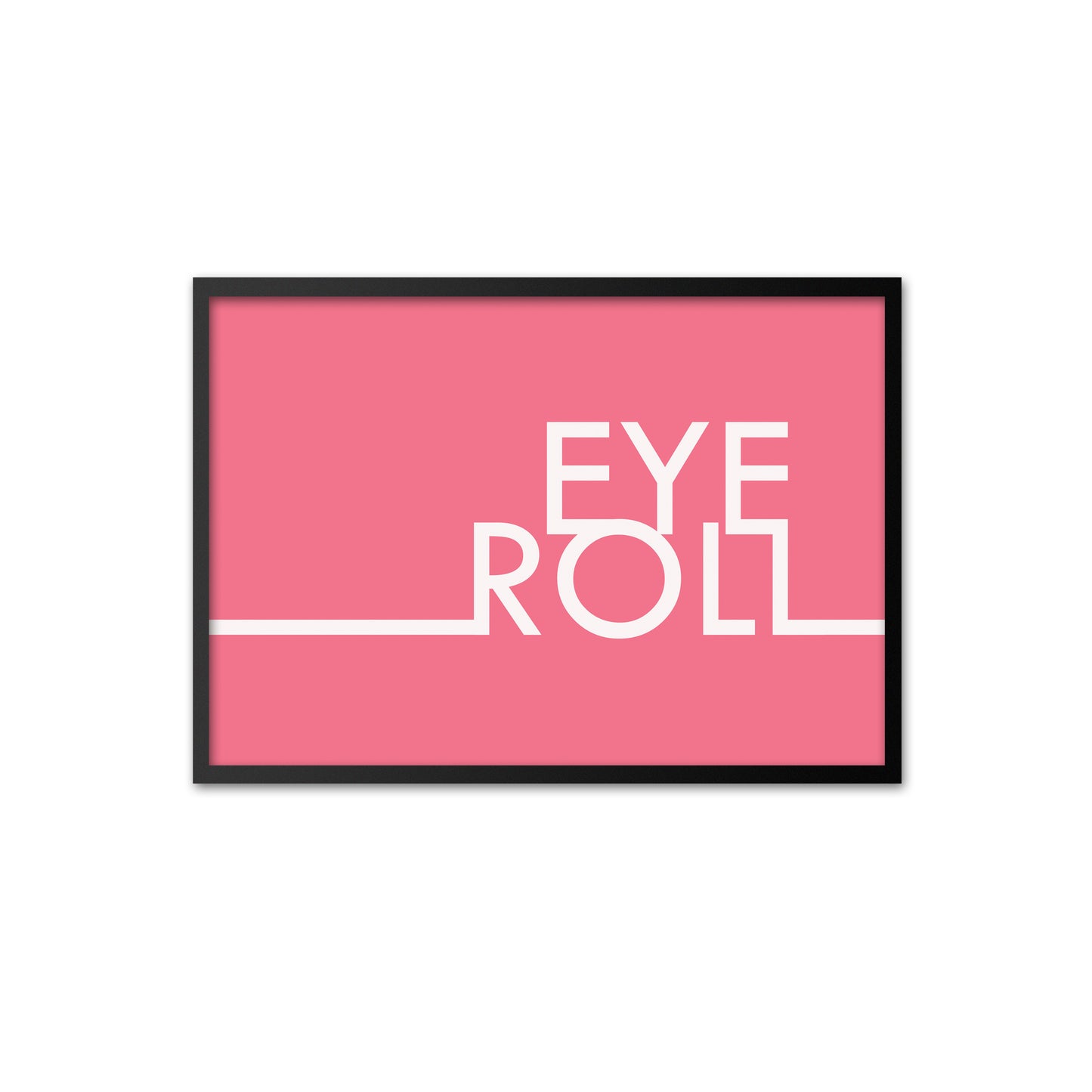 Eye Roll - white on pink