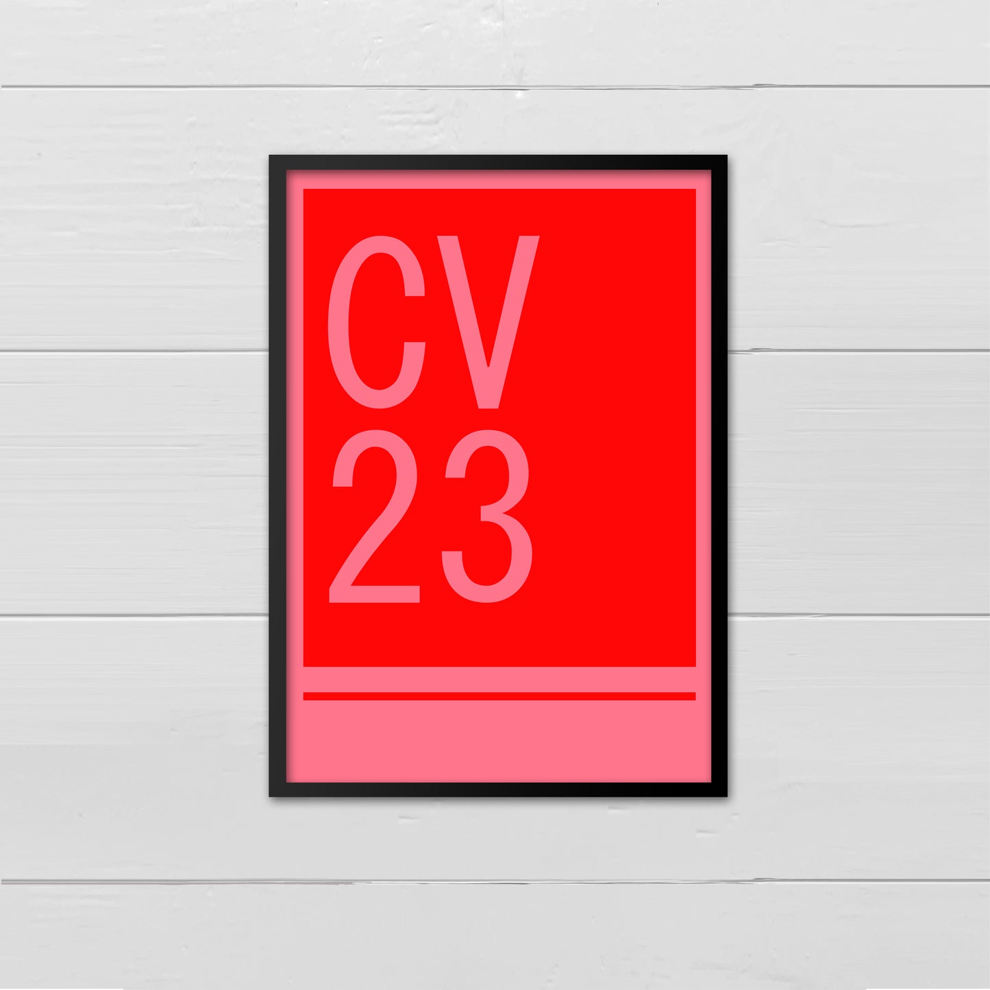 Personalised Postcode - pink on red